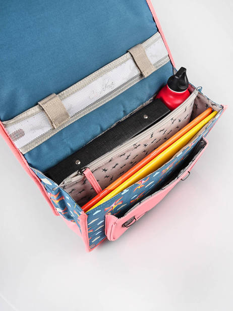 Cartable 1 Compartiment Cameleon Bleu retro PBRECA32 vue secondaire 3