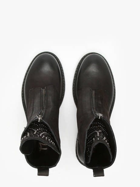 Bottines Biker En Cuir Metisse Noir accessoires Bottines en nubuck avec application de pierres sur la languette. vue secondaire 4