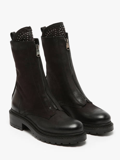 Bottines Biker En Cuir Metisse Noir accessoires Bottines en nubuck avec application de pierres sur la languette. vue secondaire 2