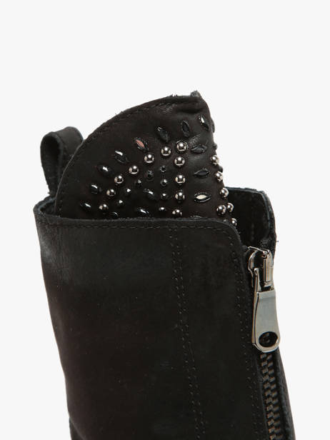 Bottines Biker En Cuir Metisse Noir accessoires Bottines en nubuck avec application de pierres sur la languette. vue secondaire 3