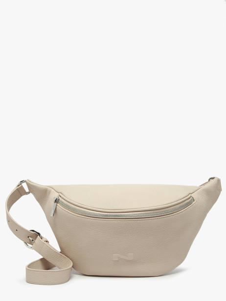 Sac Banane Large Derby Bis Cuir Nathan baume Beige n city 22
