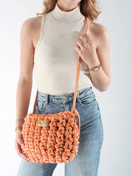 Sac Bandoulière Crochet Le voyage en panier Orange crochet PM854 vue secondaire 1