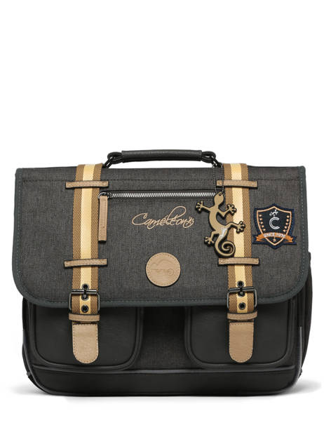 Cartable Enfant 2 Compartiments Cameleon Gris vintage urban CA38 vue secondaire 7