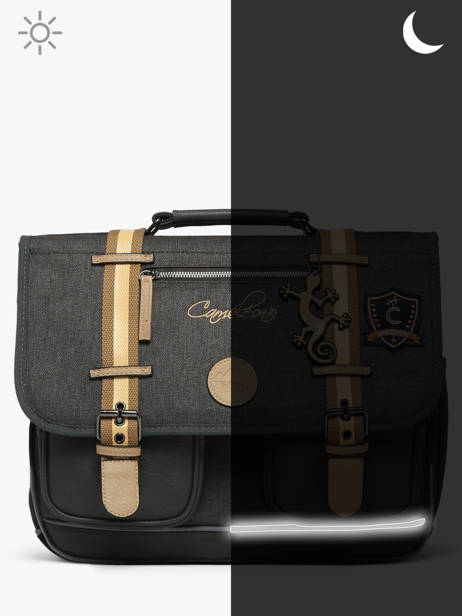 Cartable Enfant 2 Compartiments Cameleon Gris vintage urban CA38 vue secondaire 8