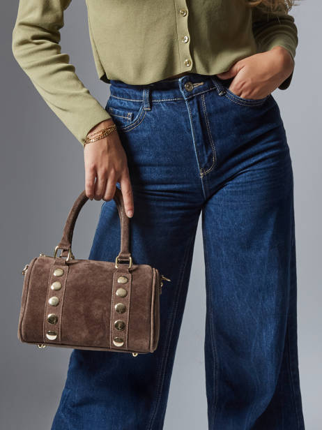 Sac à Main Velvet Cuir Milano Marron velvet VE25066 vue secondaire 1