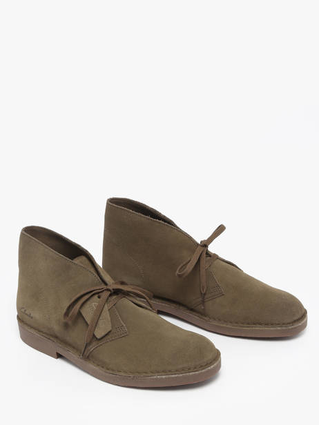 Bottines En Cuir Clarks Vert men 26183838 vue secondaire 1
