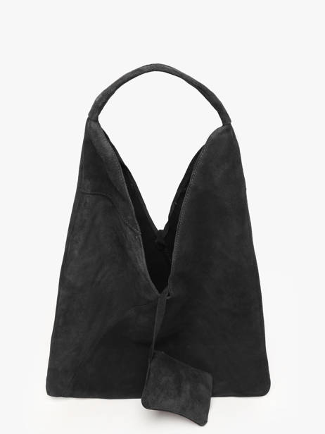 Sac Porté épaule Velvet Cuir Milano Noir velvet VE25069 vue secondaire 2