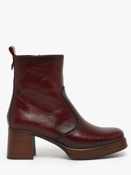 Bottines à Talon Cristel En Cuir Dorking Rouge women D9157