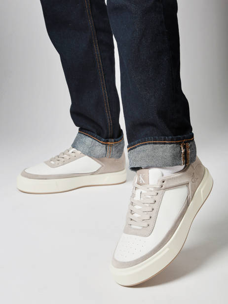 Sneakers En Cuir Calvin klein jeans Blanc men YM01354 vue secondaire 1