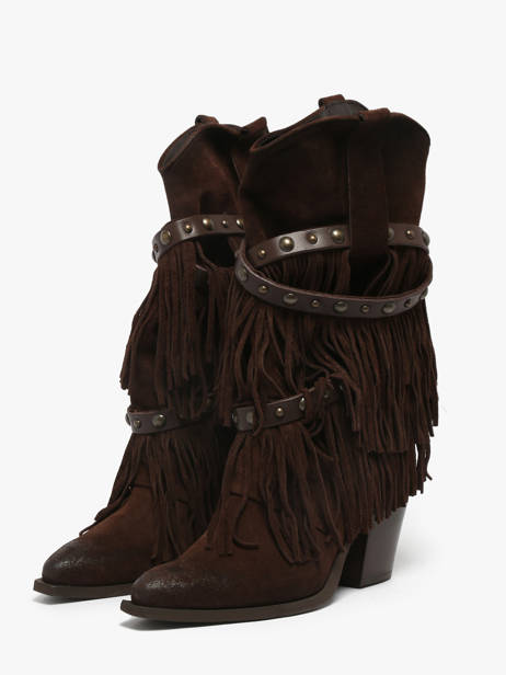 Santiags En Cuir Metisse Marron women XD2128 vue secondaire 2