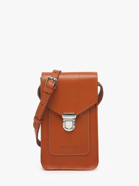 Le Porte-téléphone Cuir Paul marius Marron vintage TELEPHON