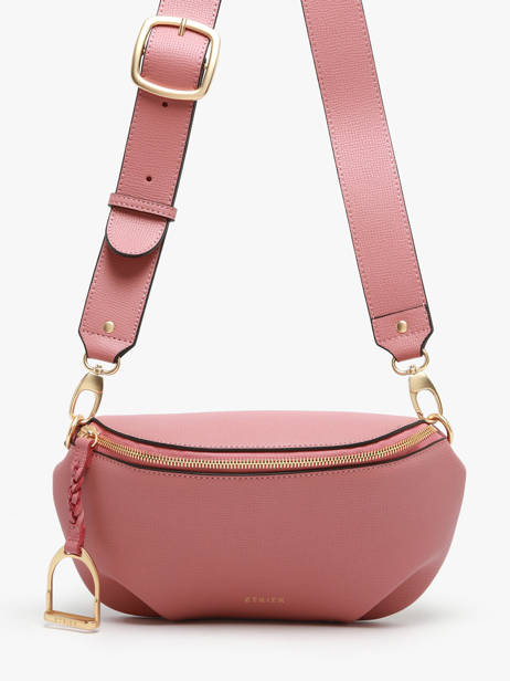 Sac Banane Torsade Cuir Etrier Rose torsade ETOS022M vue secondaire 1