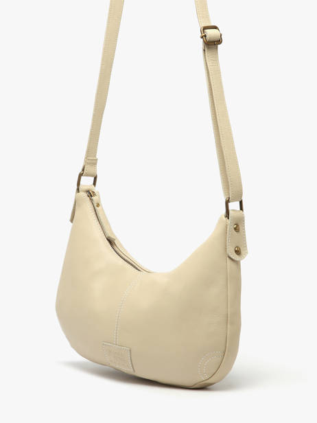 Sac Bandoulière Seam Cuir Basilic pepper Beige seam BSEA03 vue secondaire 2