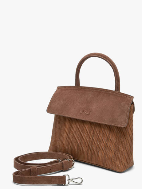Sac Bandoulière Clarita Cuir Texturé Nathan baume Marron nathan 18TX vue secondaire 2