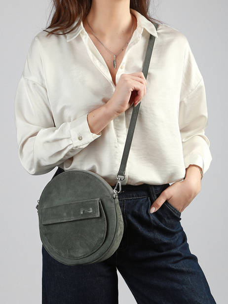 Sac Bandoulière Dorine Cuir Daim Nathan baume Vert nathan 32PS vue secondaire 1